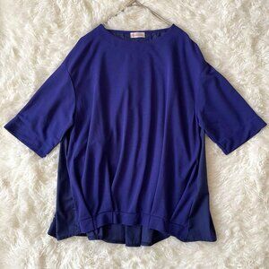 Rayon Elegant 3/4 Sleeve Blouse Blue